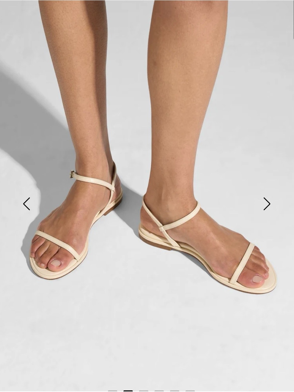 Aeyde Cream Leather Slingback Sandals